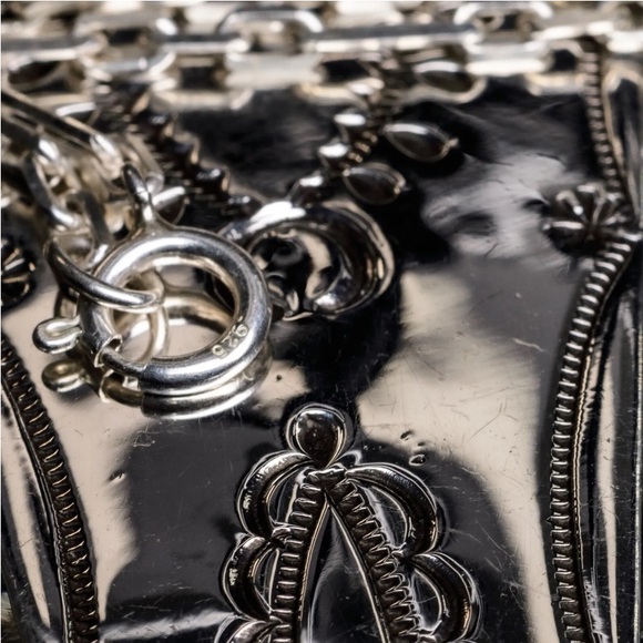 One of a kind silver and turquoise pendant with silver chain. - Picture 5 of 7